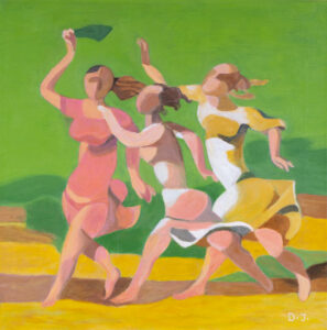 Dominique JOUSSET - Jeu de foulard sur la plage
